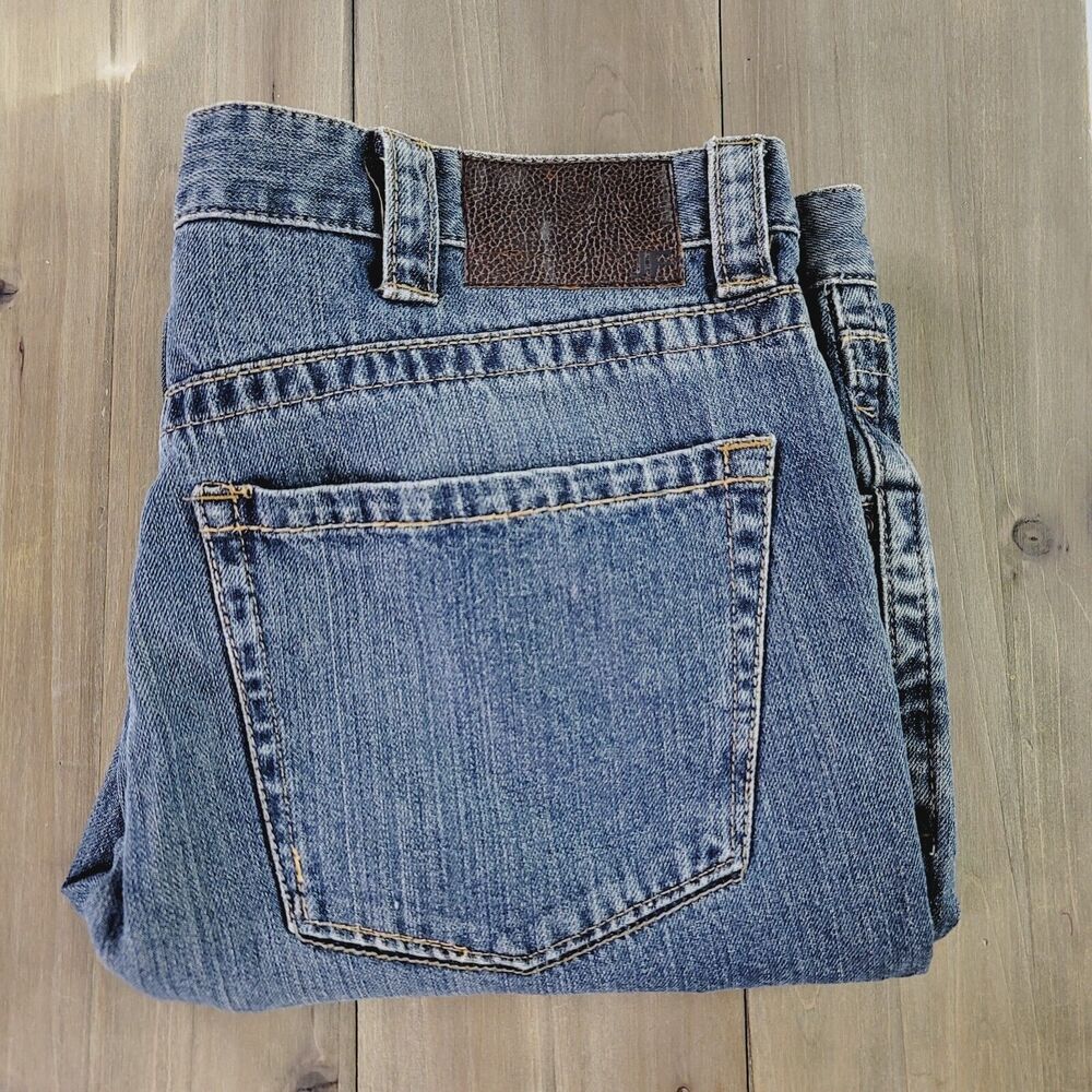 JF J.Ferrar Slim Straight Modern Fit Light Wash Blue Distressed Jeans Size 36x30